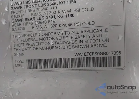 2016 Audi Q3 2.0T Premium Plus from USA, damaged, VIN WA1EFCFS0GR017895